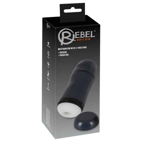 Rebel - 2i1 sugende, vibrerende masturbator (svart)