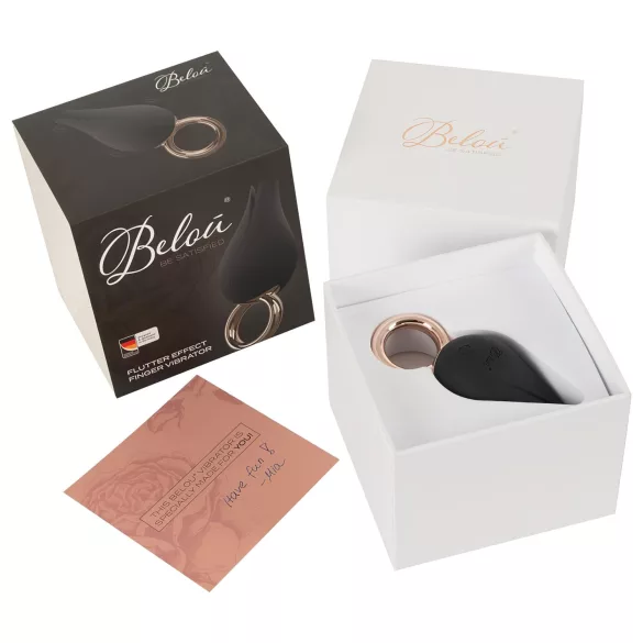 Belou - oppladbar, vanntett klitorisvibrator (svart)