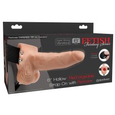 Fetish Strap-On 6 - hul, festet vibrator (naturlig)