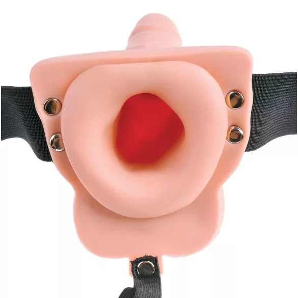 Pipedream - Fetish Strap-On 6 - påsettbar, hul vibrator (naturfarget)
