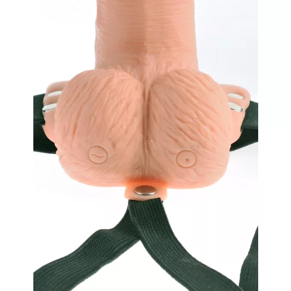 Pipedream - Fetish Strap-On 6 - påsettbar, hul vibrator (naturfarget)