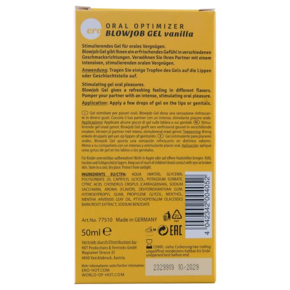 Blow Gel - oral glidemiddel med vanilje (50 ml)