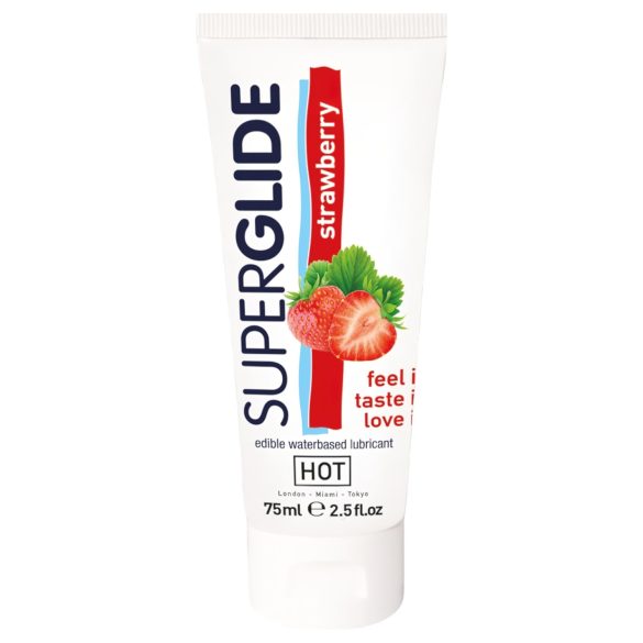 HOT Superglide Jordbær - spiselig glidemiddel (75ml)