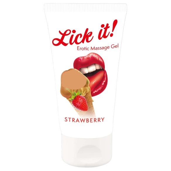 Lick it! - 2-i-1 spiselig glidemiddel - jordbær (50ml)