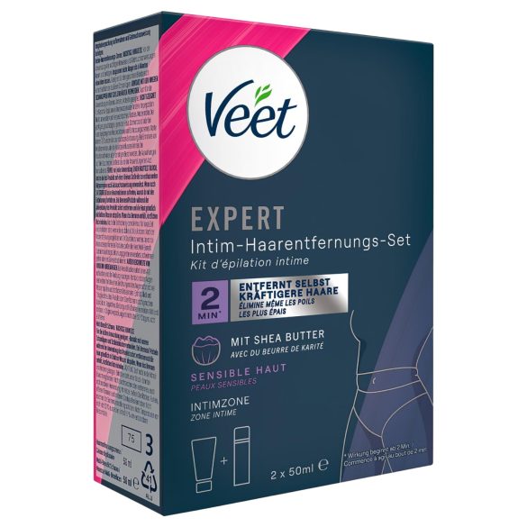 Veet - intim hårfjerningskrem og fuktighetsgivende skum for kvinner (50+50ml)
