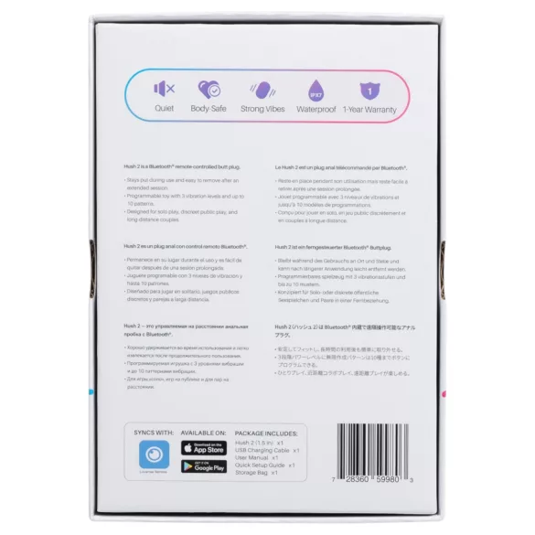 Lovense Hush 2 S - App-styrt analvibrator (38 mm, svart)