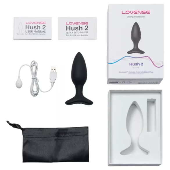 Lovense Hush 2 S - App-styrt analvibrator (38 mm, svart)
