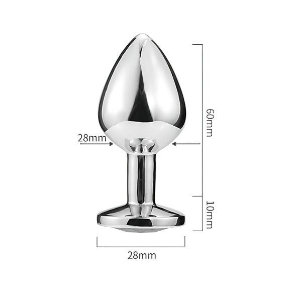 Sunfo - metall anaprop med hjerteformet stein (sølv-hvit)