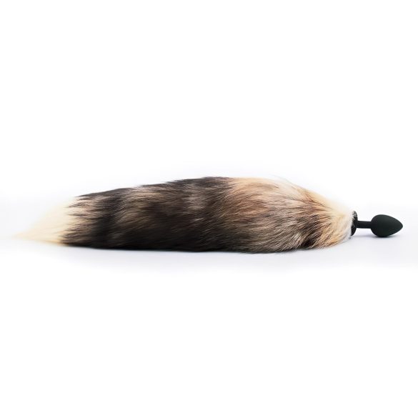 Sunfo - silikon analtrekk med revehale (svart-rød)