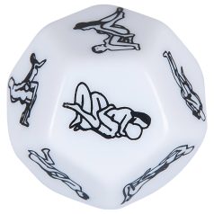12-sidet sex terning - hvit