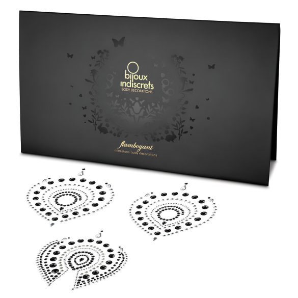 Glitrende diamant intim smykkesett - 3 deler (svart)