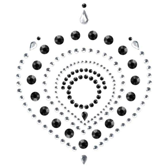 Glitrende diamant intim smykkesett - 3 deler (svart)