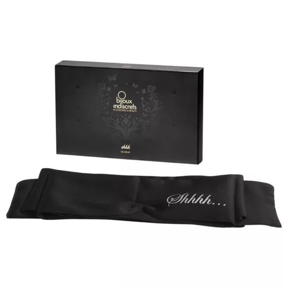 Bijoux Indiscrets Shhh Blindfold - premium sateng bondage‑skjerf (svart)