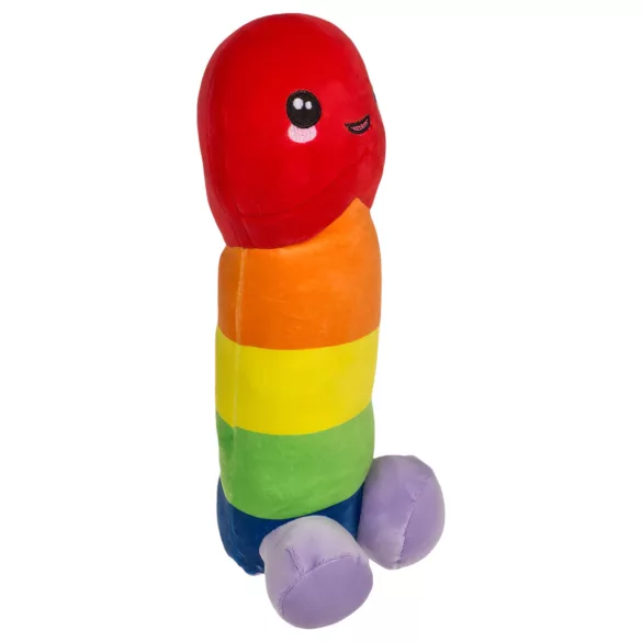 Plysj-penis - 30 cm (regnbue)