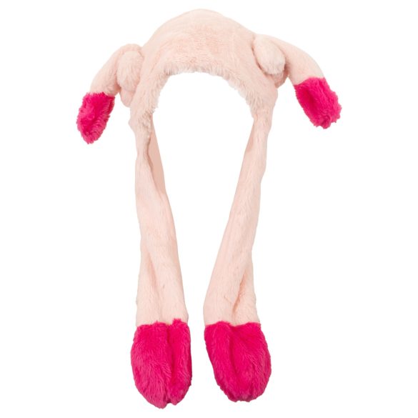 Hettemuffe med bevegelige pyntedusker (rosa)