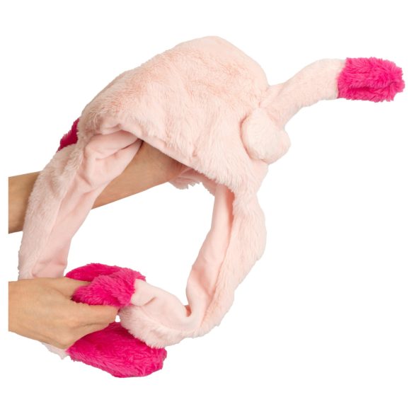 Hettemuffe med bevegelige pyntedusker (rosa)