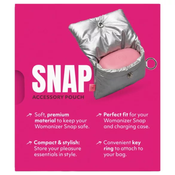 Womanizer Snap - oppbevaringspose med nøkkelring (sølv)