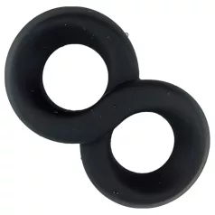   Pulselock Taur - dobbel penis- og testikkelring (svart) - 20 mm