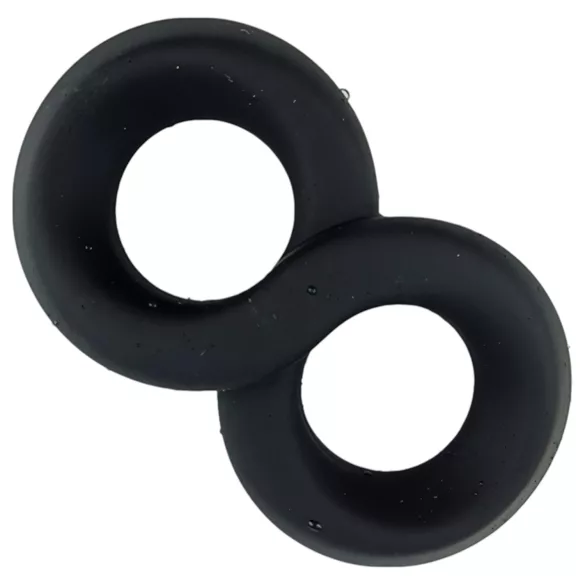 Pulselock Taur - dobbel penis- og testikkelring (svart) - 20 mm