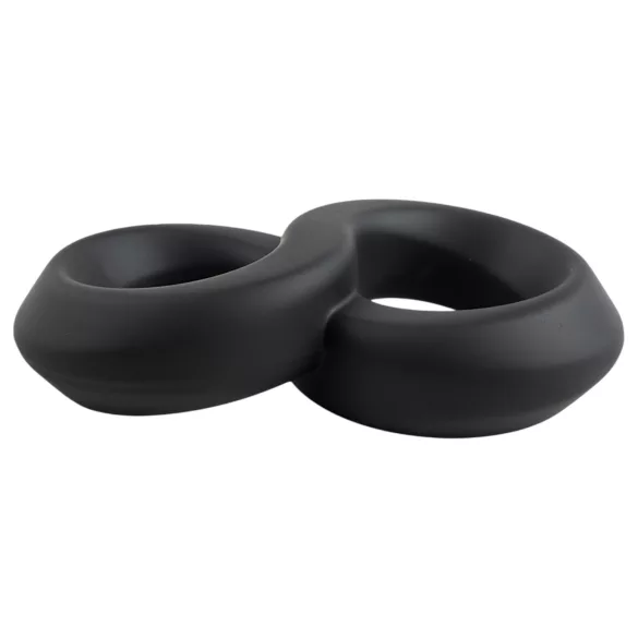 Pulselock Taur - dobbel penis- og testikkelring (svart) - 20 mm