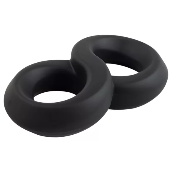 Pulselock Taur - dobbel penis- og testikkelring (svart) - 20 mm