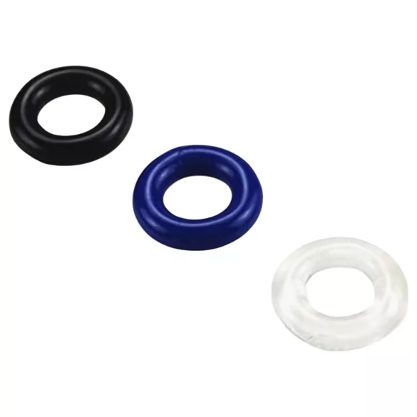 Pulselock Cirkl - TPE penisering‑sett, 3 stk (blandede farger)