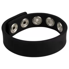   Pulselock Forge - justerbar silikon penisring med trykknapp (svart) - 228 mm