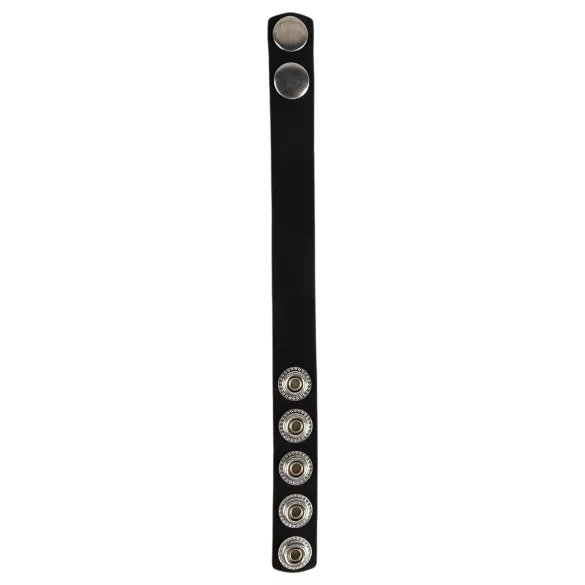 Pulselock Forge - justerbar silikon penisring med trykknapp (svart) - 228 mm