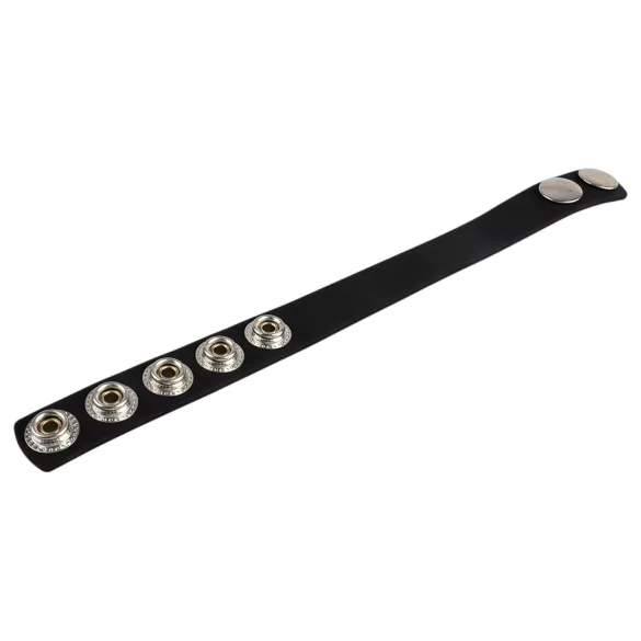 Pulselock Forge - justerbar silikon penisring med trykknapp (svart) - 228 mm