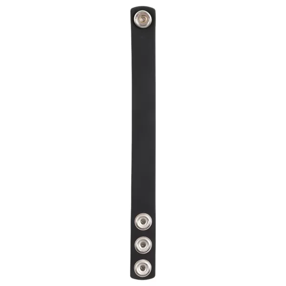 Pulselock Forge - justerbar silikon penisering med trykknapp (svart) - 200 mm