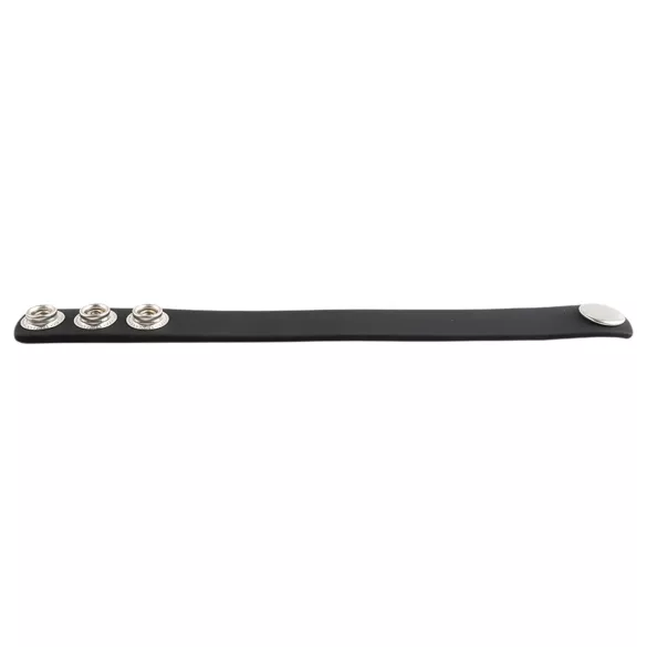 Pulselock Forge - justerbar silikon penisering med trykknapp (svart) - 200 mm