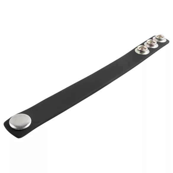 Pulselock Forge - justerbar silikon penisering med trykknapp (svart) - 200 mm