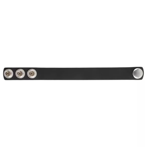 Pulselock Forge - justerbar silikon penisering med trykknapp (svart) - 200 mm