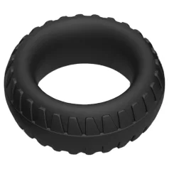   Pulselock Forge - silikonpenisring med dekkmønster (svart) - 30 mm