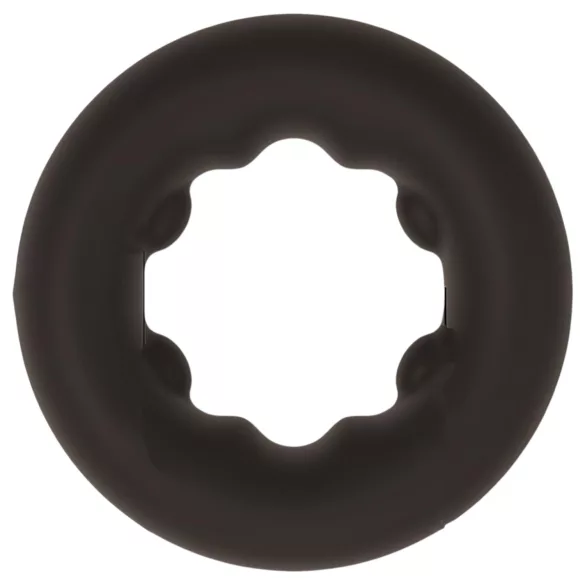 Pulselock Cocktura - prikket silikon penisring (svart) - 27 mm