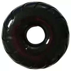   Pulselock Forge - svart TPE-penisring med hjulmønster (19 mm)