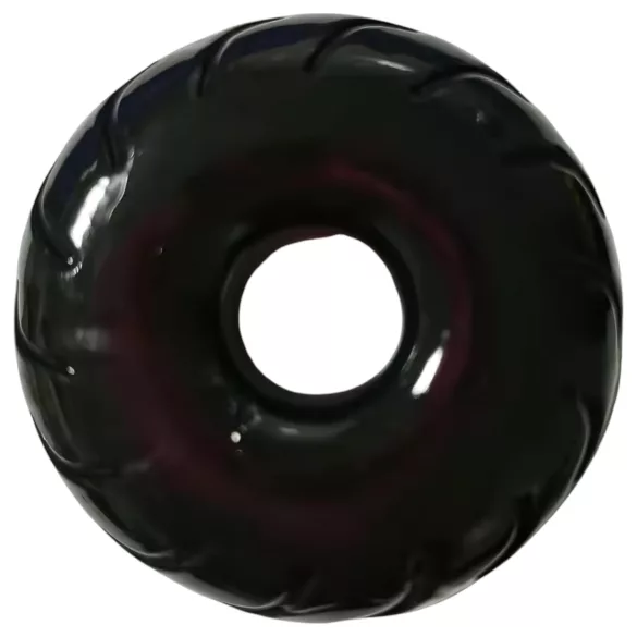 Pulselock Forge - penisring i TPE med hjulmønster (svart) - 19 mm