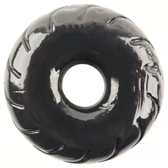 Pulselock Forge - penisring i TPE med hjulmønster (svart) - 19 mm
