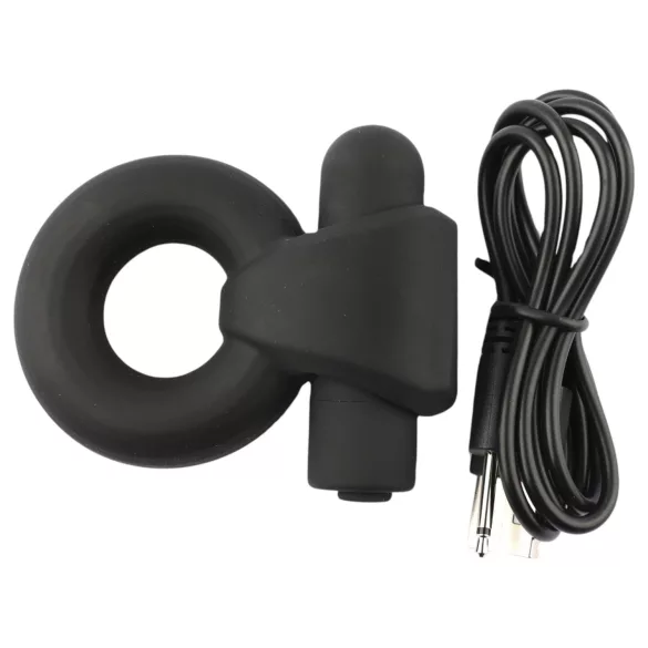 Pulselock Vantr - oppladbar vibrasjonsring for penis og testikler (svart) - 25 mm
