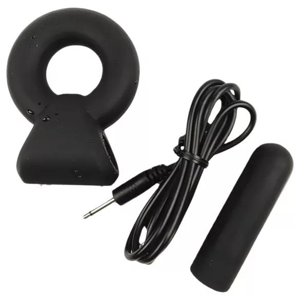 Pulselock Vantr - oppladbar vibrasjonsring for penis og testikler (svart) - 25 mm