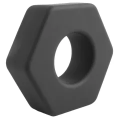   Pulselock Forge - silikon penisering formet som en mutter (svart) - 22 mm