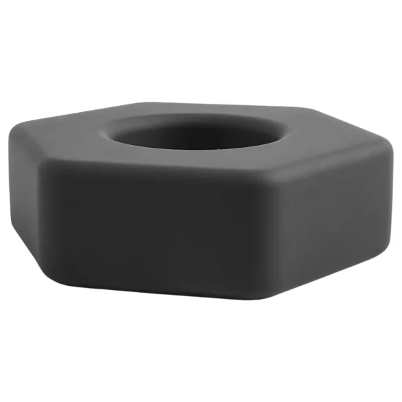 Pulselock Forge - silikon penisering formet som en mutter (svart) - 22 mm
