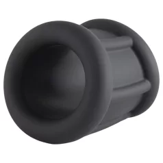   Pulselock Cocktura - ribbet penisring i silikon (svart) - 30 mm