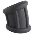 Pulselock Cocktura - ribbet penisring i silikon (svart) - 30 mm