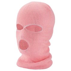 Balaklava - Strikket ansiktsmaske med 3 åpninger (rosa) Balaklava - Strikket ansiktsmaske med 3 åpninger (rosa)