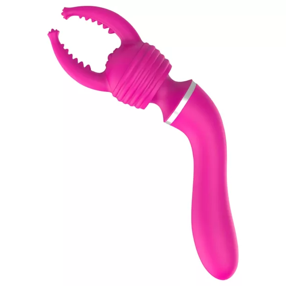 Lonely 2-i-1: massasjer og G-punktvibrator med 3 vedlegg (rosa)