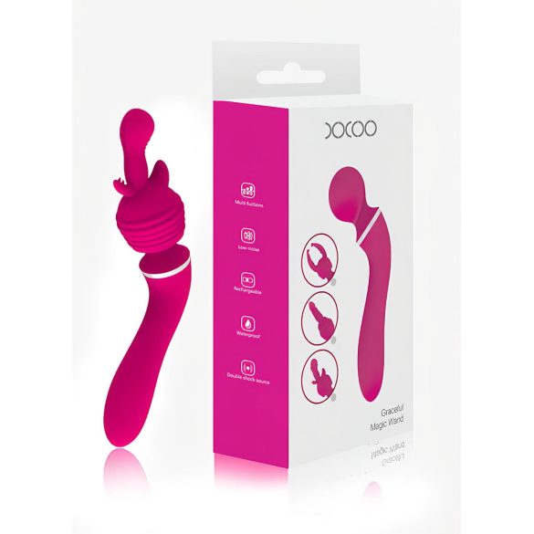 Lonely 2-i-1: massasjer og G-punktvibrator med 3 vedlegg (rosa)