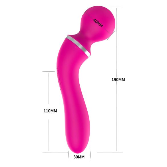 Lonely 2-i-1: massasjer og G-punktvibrator med 3 vedlegg (rosa)