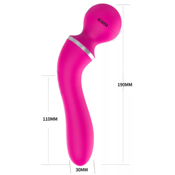 Lonely 2-i-1: massasjer og G-punktvibrator med 3 vedlegg (rosa)
