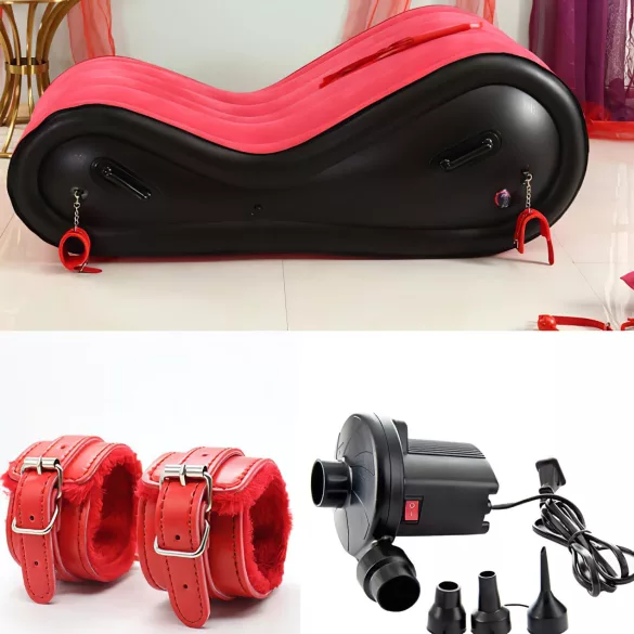 Desirel Magic Pillow - Oppblåsbar BDSM-sexmøbel - med håndjern (rød)